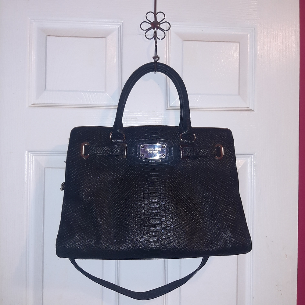 Micheal Kors Python Suede Leather Hamilton Bag